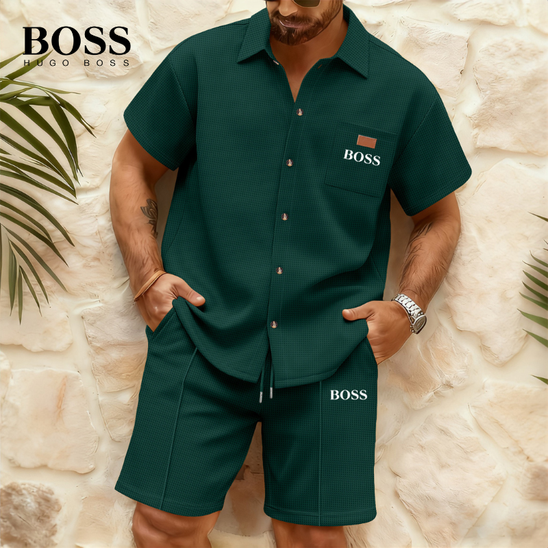 Ensemble BS™ Chemise Waffle Boutonnée & Short