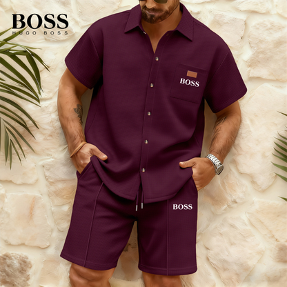 Ensemble BS™ Chemise Waffle Boutonnée & Short